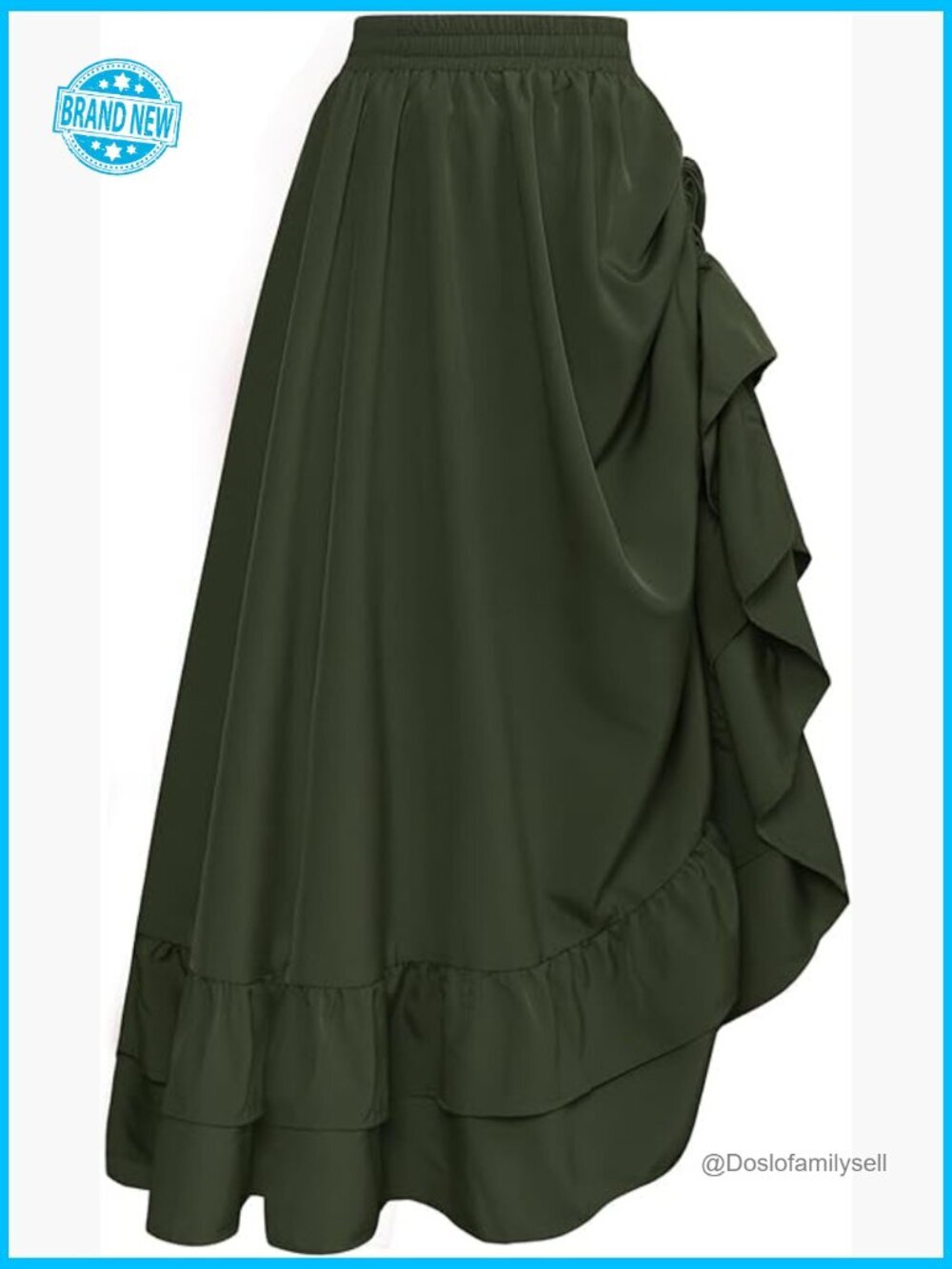 Renaissance Maxi Skirt Long Flowy Layered Medieval Skirt A-Line High Elastic
